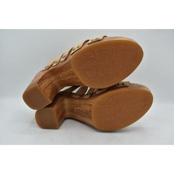 Kork Ease Womens Size 11 Devan Natural Nude Full Grain Leather Platform Sandals - Picture 5 of 11